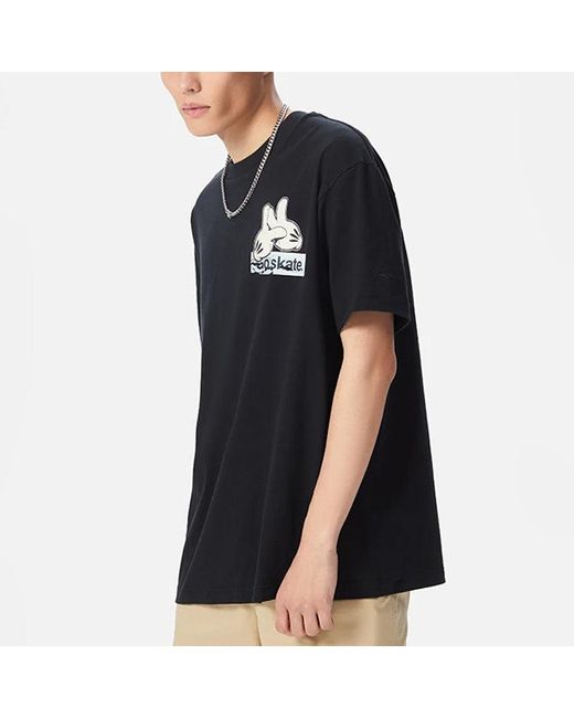 Li-ning Black X Og_Slick Crossover Ss22 Graffiti Printing Round Neck Loose Short Sleeve for men