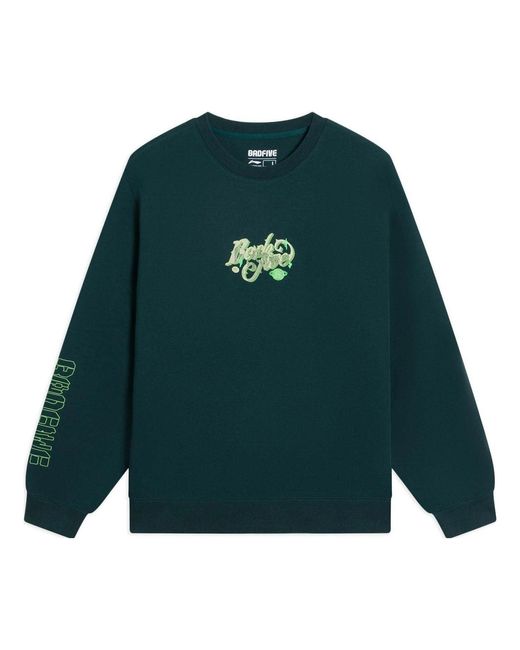 Li-ning Green Badfive Graphic Sweatshirt 'Dark' for men