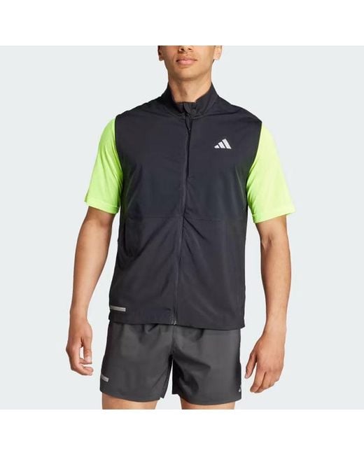 Adidas Blue Performance Weather-Resistant Running Jacket for men