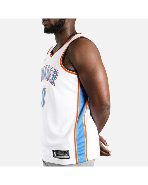 Nike Blue Nba Russell Westbrook Oklahoma City Thunder 2020/21 Association Edition Jersey #0 for men