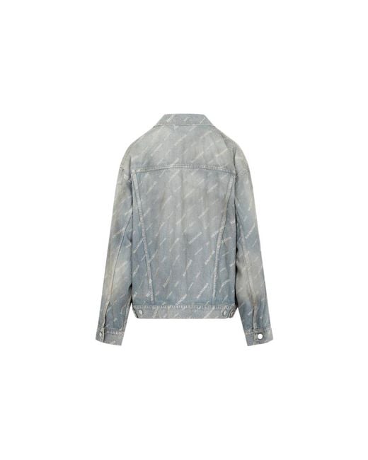 Balenciaga Blue Denim Jacket Large Fit 'Light Japanese' for men