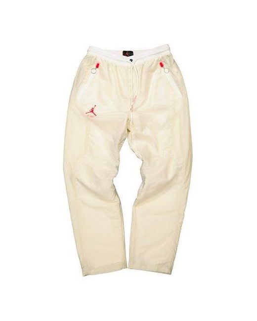 Off-White c/o Virgil Abloh Natural Air Jordan X Off- Logo Printing Sports Long Pants for men