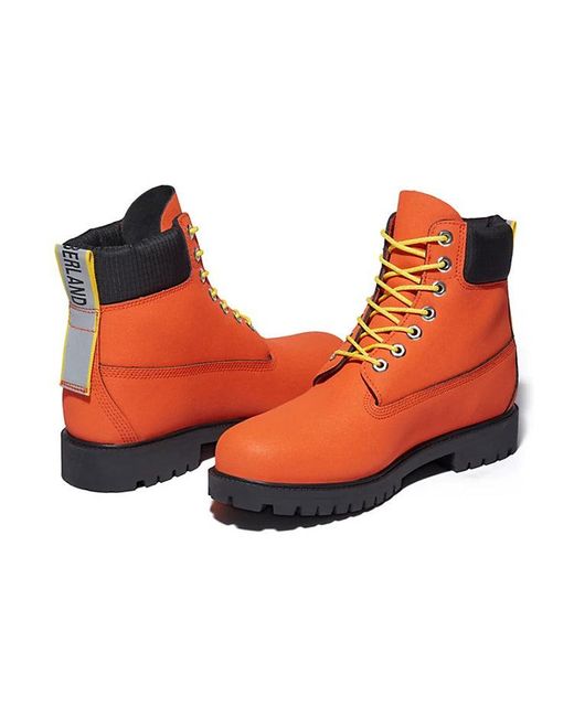 Timberland Red 6 Inch Premium Waterproof Boot 'Neon' for men