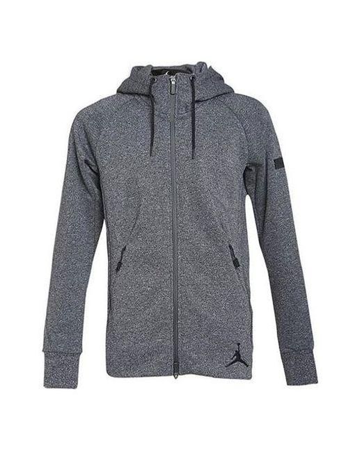 Nike Gray Fleece Lined Casual Sports Long Sleeves Hooded Jacket for men