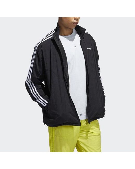 Adidas Black Originals Reverse Tt Casual Sports Reversible Stand Collar Zipper Jacket for men