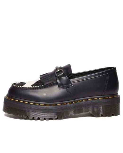 Dr. Martens Black Dr.martens Adrian Snaffle Hair On & Leather Cow Print Kiltie Loafers