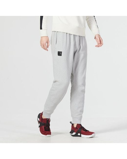 Under Armour Gray Ottoman Fleece Joggers for men