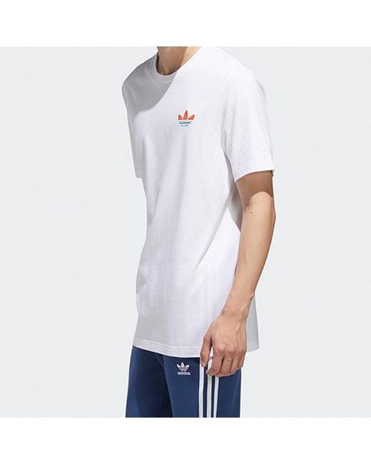 Adidas White Originals Athleisure Casual Sports Short Sleeve for men