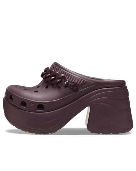 CROCSTM Brown Siren Chain Clog; Dark Cherry