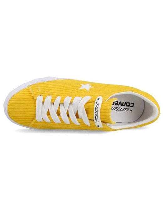 Converse Yellow (Wmns) Mademe X One Star Platform Suede Ox 'Vibrant'