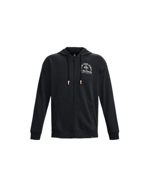 Under Armour Blue Project Rock Heavyweight Terry Full-Zip Hoodie for men