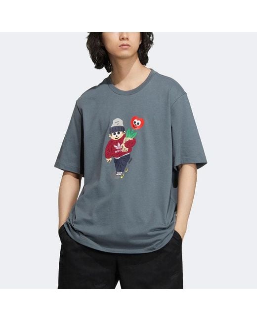 Adidas Gray Originals X Charr Morita Crossover Valentine's Day Tee for men