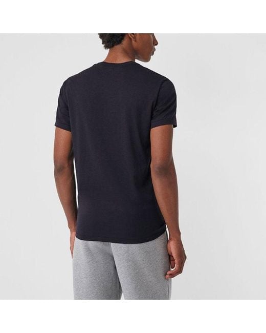 Burberry Blue Logo Round Neck Short Sleeve Navy for men