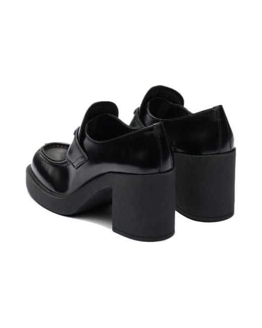 Prada Black (Wmns) Chocolate Brushed Leather Loafers
