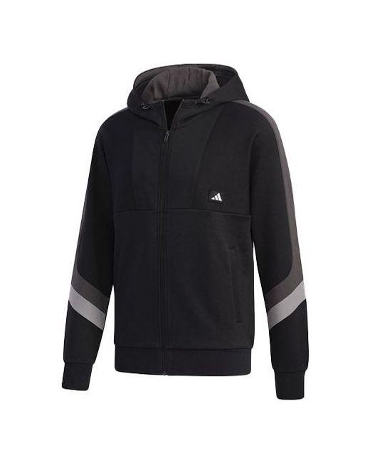 Adidas Blue Colorblock Athleisure Casual Sports Hooded Jacket for men
