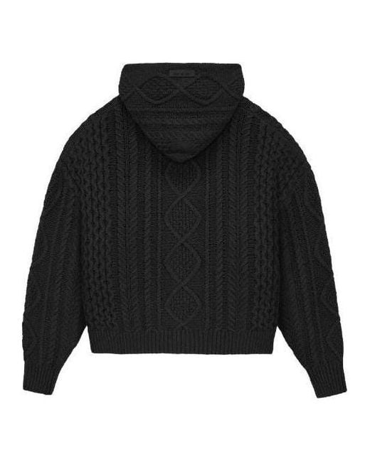 Fear Of God Black Fw23 Cable Knit Hoodie for men