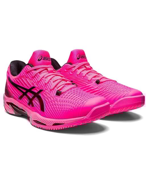 Asics Pink Solution Speed Flytefoam 2 Tennis Shoes for men