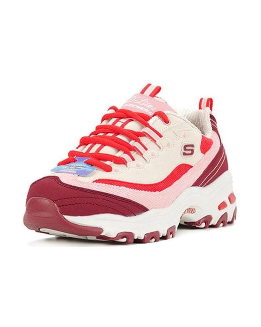 Skechers Red (Wmns) D Lites 1.0 Splicing Dad Shoes