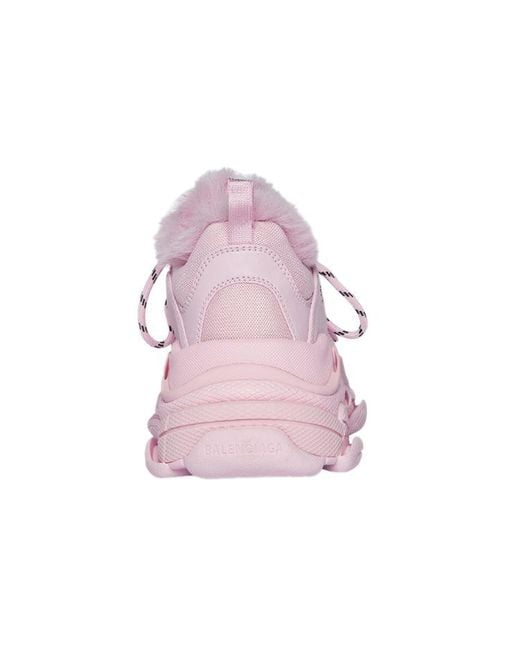 Balenciaga Pink (Wmns) Triple S Sneaker Fake Fur