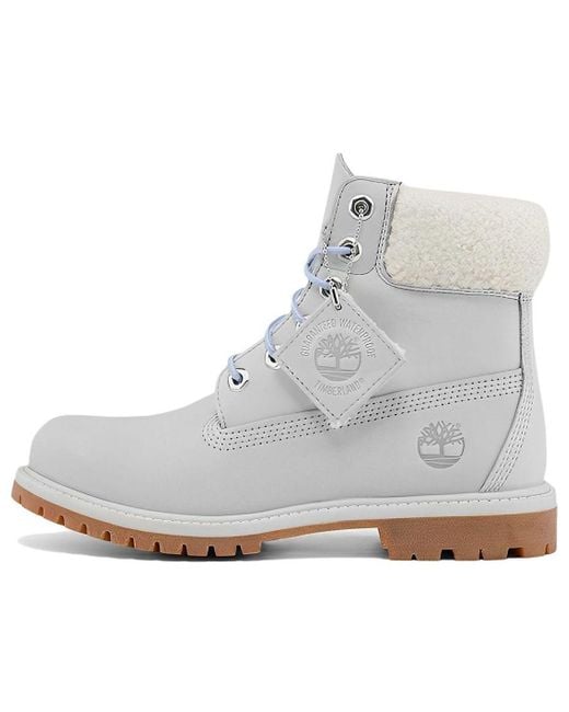 Timberland Gray (Wmns) Premium 6 Inch Waterproof Boot 'Light Nubuck'