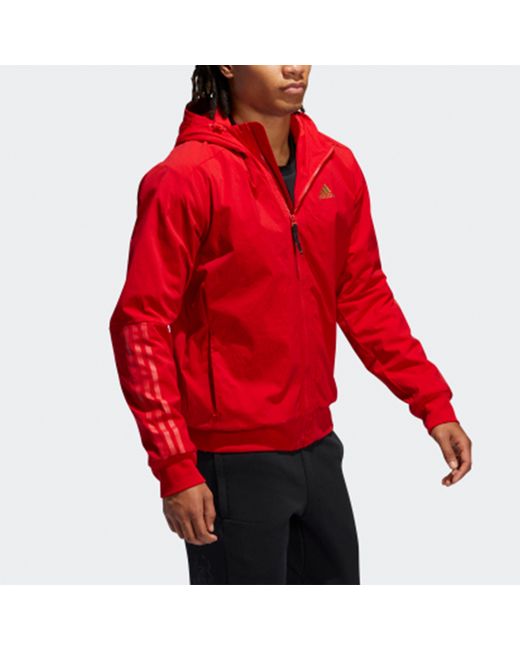 Adidas Red Cny Tt Casual Sports Hooded Jacket for men