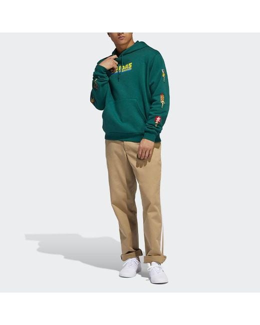 Adidas Green Originals Casual Sports Logo Pullover Long Sleeves for men