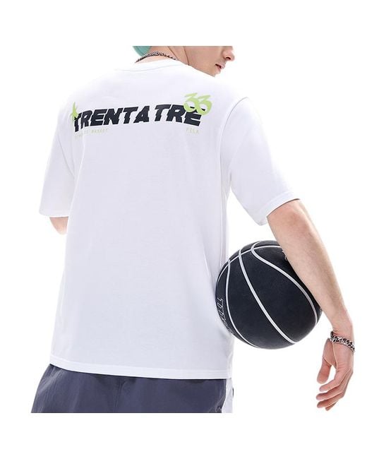 Fila White Basketball Tee for men