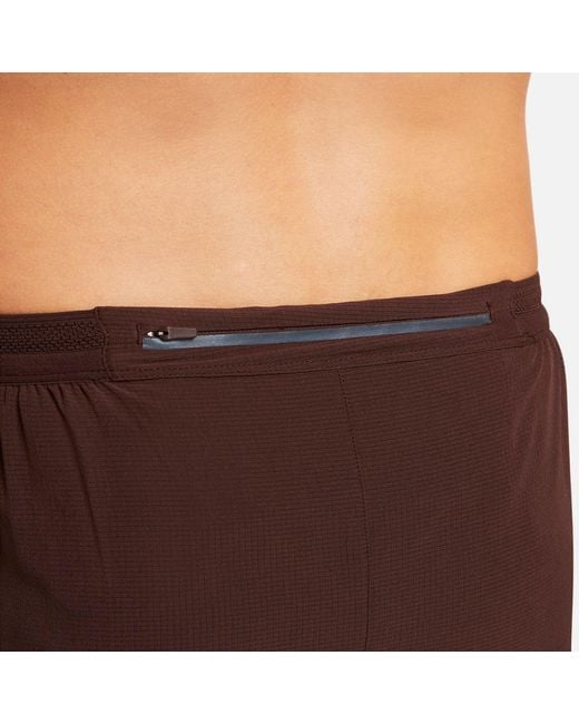 Nike Brown Dri-Fit Adv Aeroswift Racer Running Pants for men