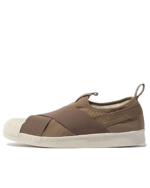 Original superstar slip on beige sale