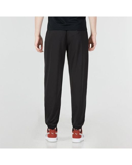 PUMA Black Logo Straight Fit Trackpants for men