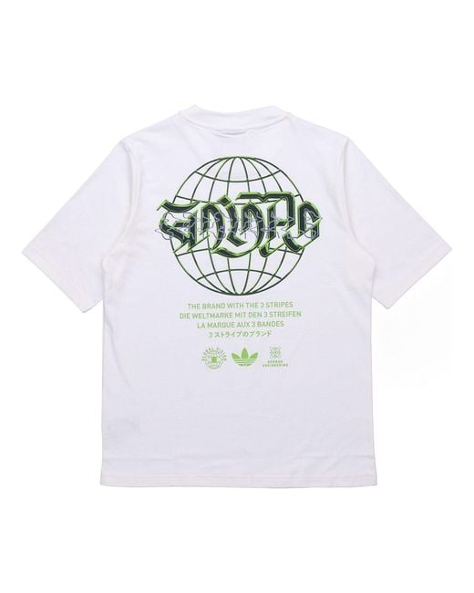 Adidas White Originals Graphic Tee 3 Graffiti Printing Round Neck for men