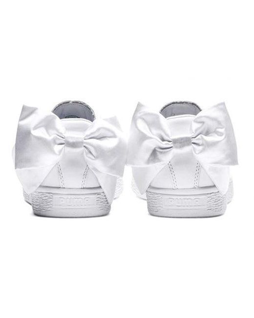 PUMA White (Wmns) Basket Bow Triple Leather