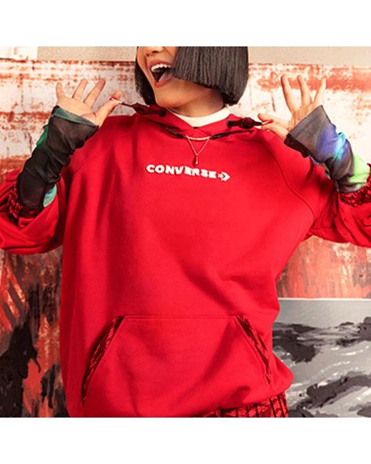 Converse Red (Wmns) New Year Series Tiger Stripes Hoodie