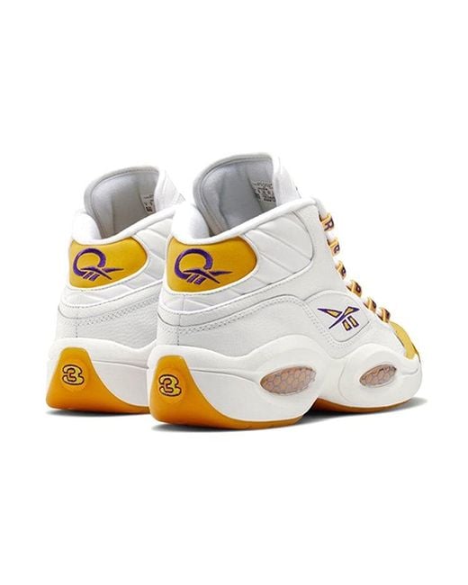 Reebok Yellow Question Mid Toe