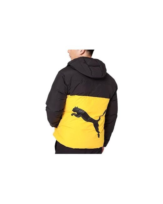 PUMA Yellow Logo Puffer Down Jacket for men