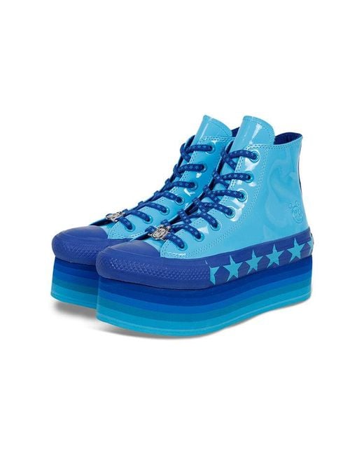 Converse Blue (Wmns) Miley Cyrus X Chuck Taylor All Star Platform Faux Patent Hi 'Gnarly'