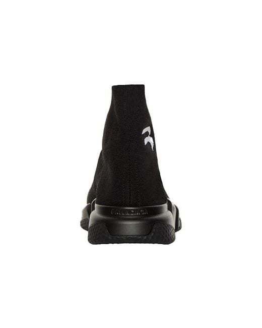 Balenciaga Black Speed Lt Soccer Sponsor Logo Sneakers Knit' for men