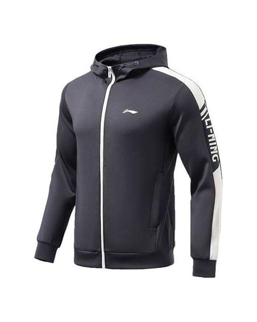 Li-ning Blue Logo Training Full Zip Hooded Jacket 'Ink' for men