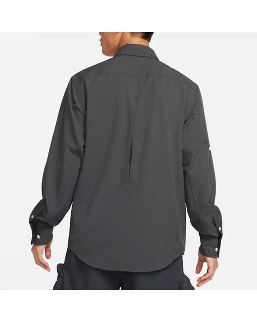 Nike Blue Acg Dri-Fit Uvdevastation Trail Multiple Pockets Casual Solid Color Long Sleeves Jacket for men