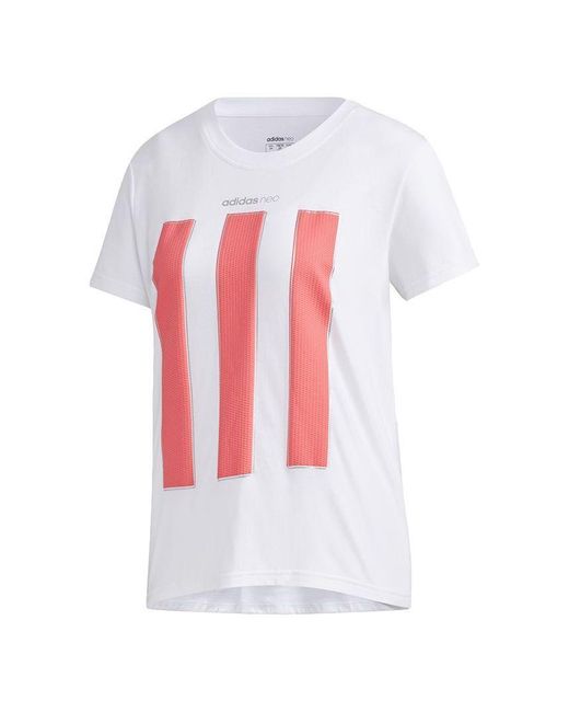Adidas White (Wmns) Neo Cs Tee 1 Casual Sports Breathable Short Sleeve
