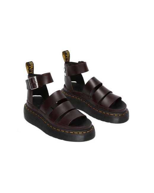 Dr. Martens Black (Wmns) Clarissa Ii Atlas Quad Leather Platform Sandals 'Oxblood'