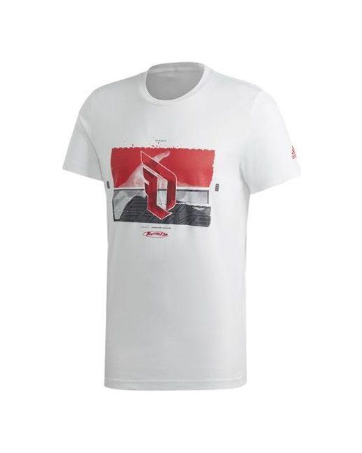 Adidas White Pattern Printing Short Sleeve for men