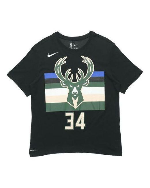 Nike Green Nba 19-20 Milwaukee Bucks Antetokounmpo Tee for men