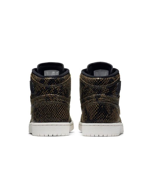 Nike Black (Wmns) 1 Retro High Premium 'Snakeskin'