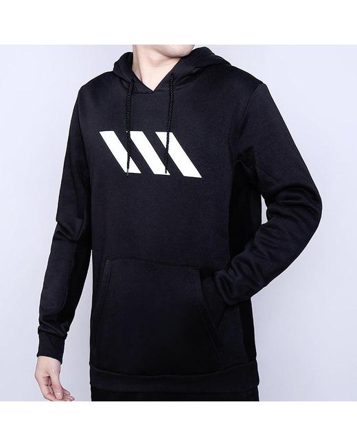 Adidas Black Spt Po Hood Basketball Sports Pullover for men
