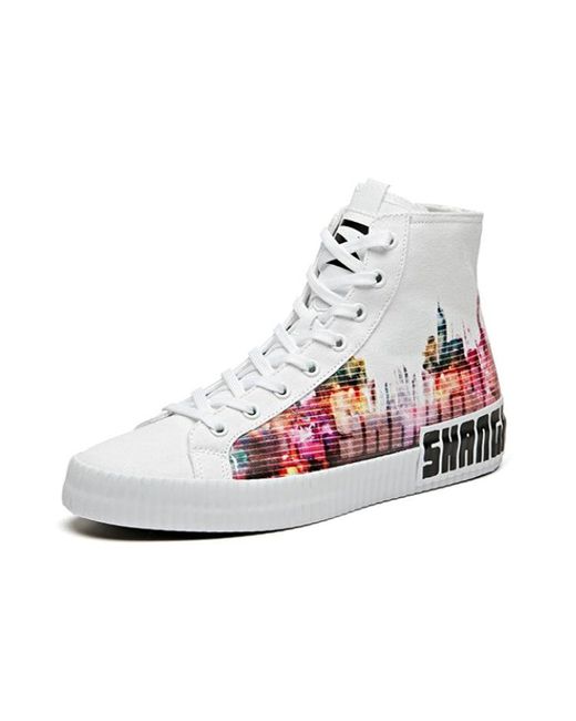 Anta White (Wmns) Life Series Sneakers Canvas High 'Shanghai'