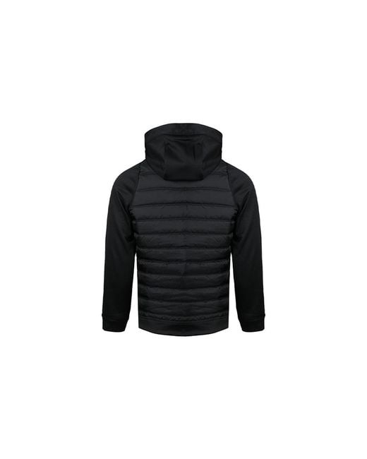 Nike Black Stay Warm Solid Color Sports Training Hooded Padded Jacket for men