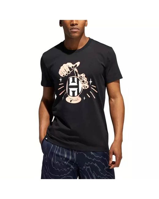 Adidas Black Hrdn Swag Verb James Harden Basketball Sports Printing Round Neck Short Sleeve T-Shirt for men