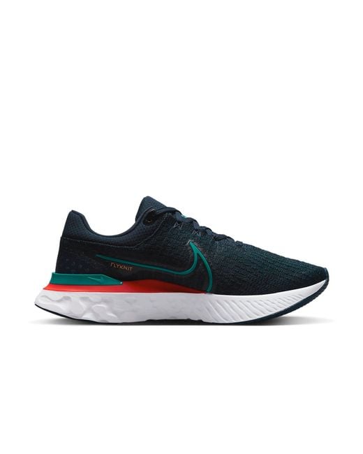 Nike Blue React Infinity Run Flyknit 3 'Obsidian Bright Spruce' for men