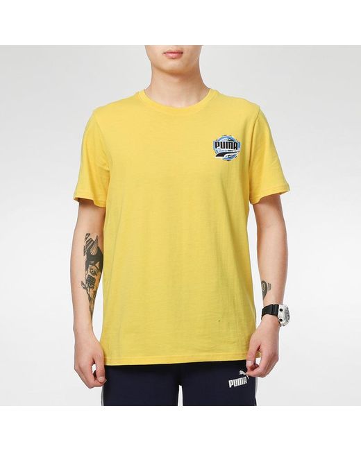 PUMA Yellow Graphic T-Shirt for men